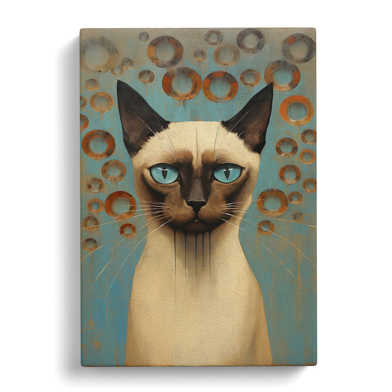 Siamese Cat Modern - Print, 76cm H x 50cm W x 3cm D