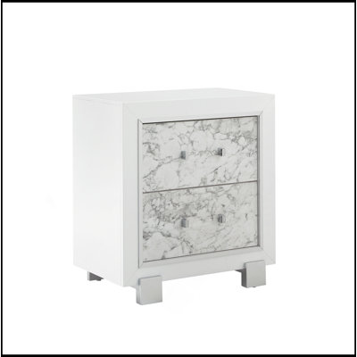 Table de chevet en marbre blanc