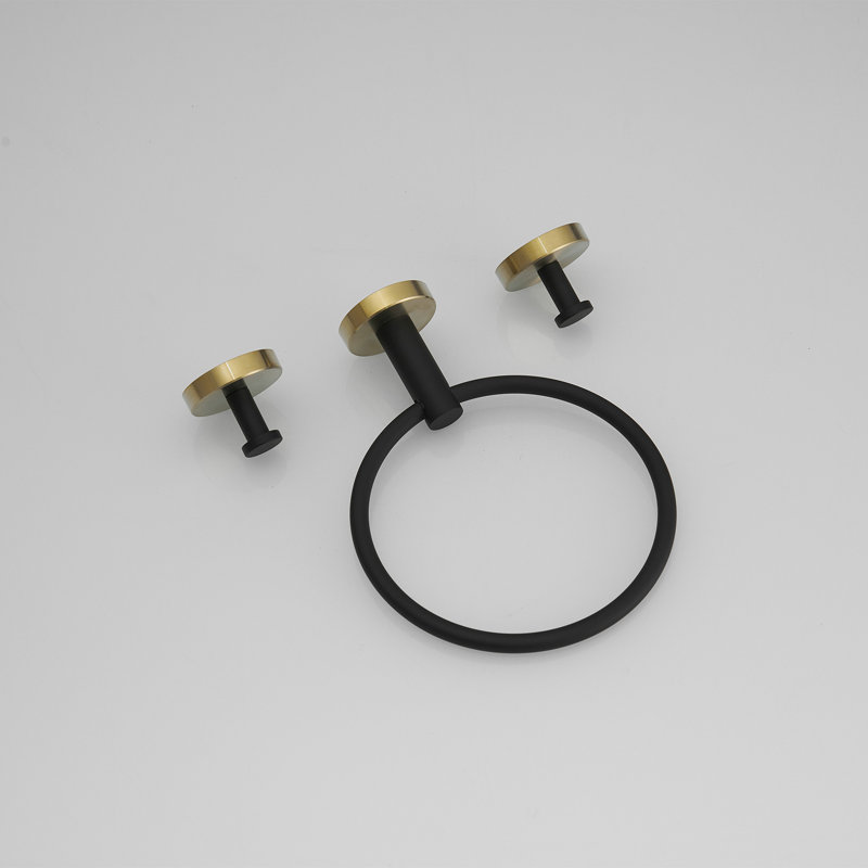 Ensemble de quincaillerie de salle de bain 3 pièces, Or noir