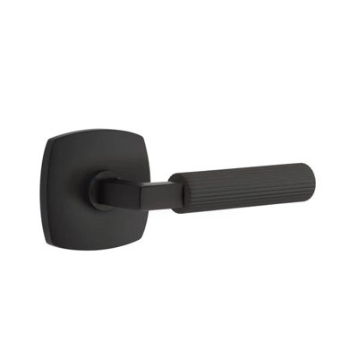 Mortaise intérieure Emtek Select avec rosette Urban Modern & L-Sq. Stem, Str. Poignée moletée