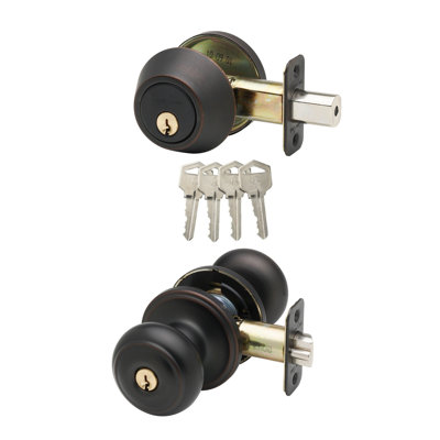 Colonial Knobs With Deadbolt Reversible Entry Set