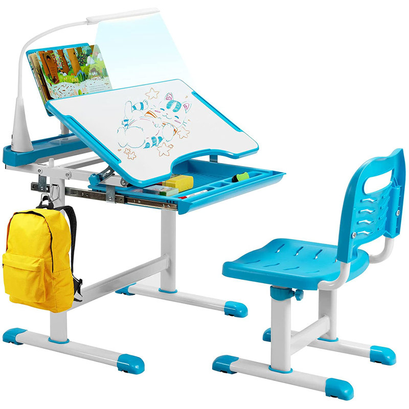 Helland Kids Rectangular Arts And Crafts Table and Chair Set, Blue