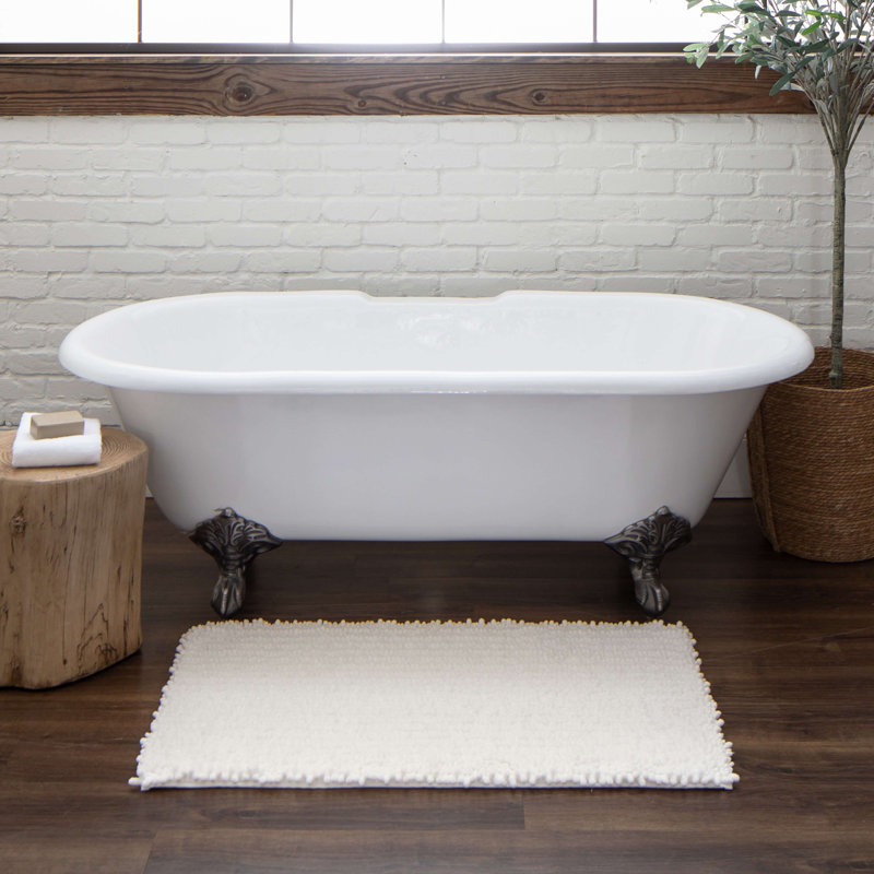 Tapis de bain antidérapant Tamayo, Blanc arctique, L 20 po x L 34 po