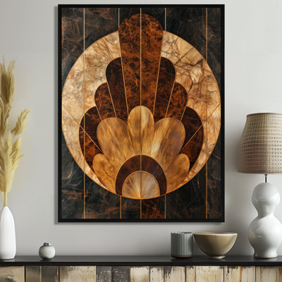 Griffith Mosaic Walnut Essential Forms III - impression sur toile encadrée moderne