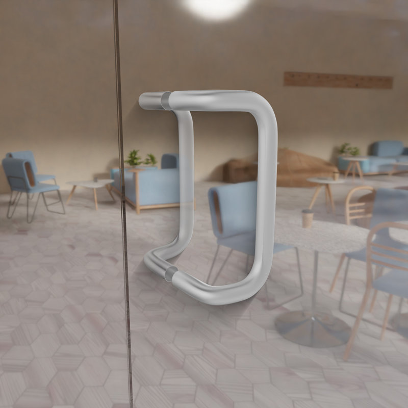 Poignées décalées en aluminium, finition anodisée transparente, Transparent anodisé