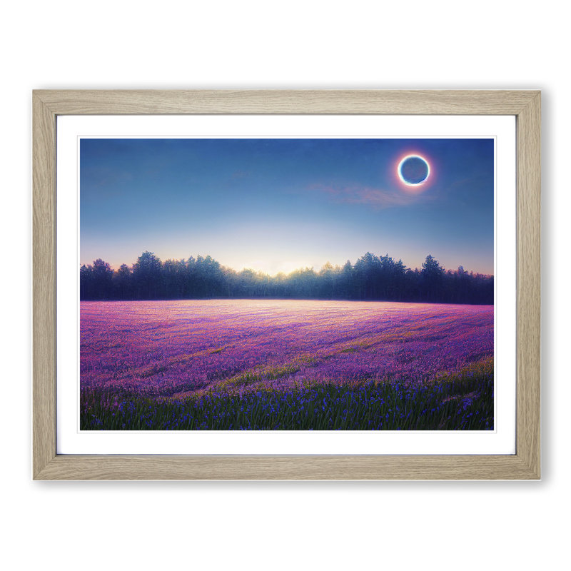 Wild Bluebell Field - Framed Print, 25cm H x 34cm W x 2cm D, Oak Framed
