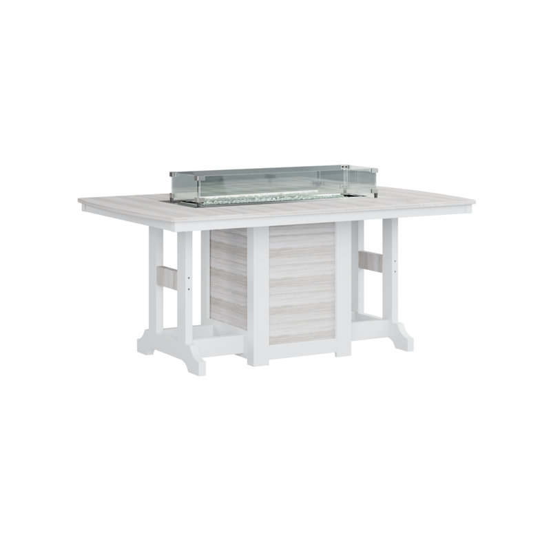 Table de bar avec foyer d'extérieur Calabria, H 39,5 po x l 44 po x P 72 po, Coquillage