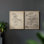 Croquis rétro, impression giclée encadrée - ensemble de 2