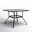 Table de salle à manger d'extérieur en métal avec trou pour parasol l 37 po x P 37 po Horwich -1309005014