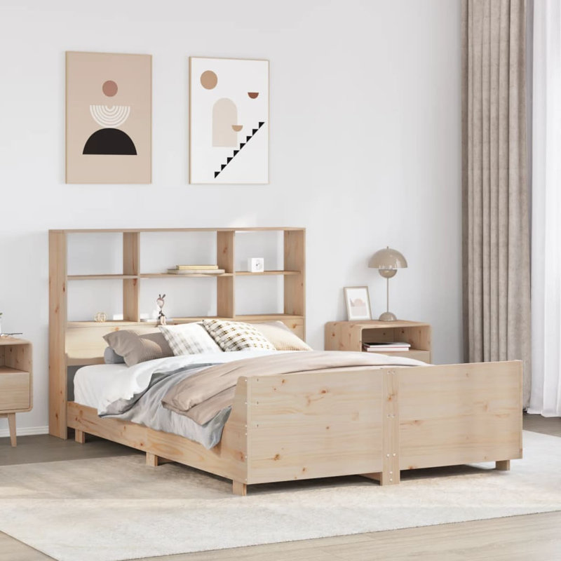 65-32 Solid Wood Bed, 160 x 200 cm, Natural