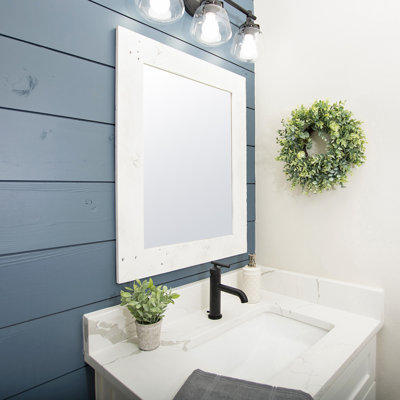 Watseka Solid Wood Rectangle Wall Mirror