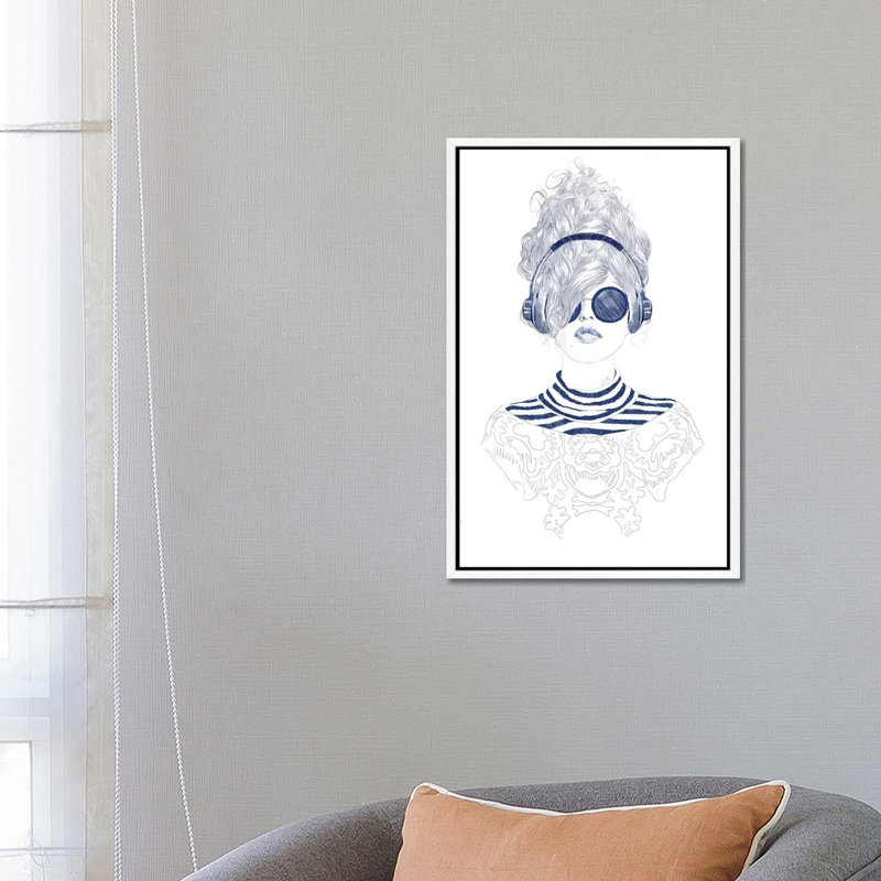 Groove Baby by Jenny Rome - Painting on Canvas, White Framed, 66.04 cm H x 45.72 cm W