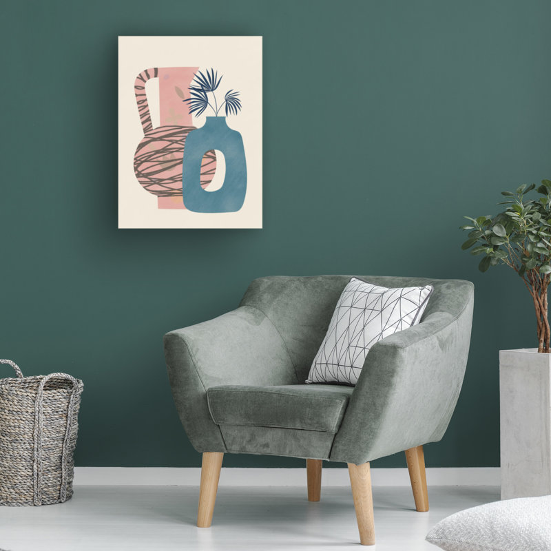 «Little Dean Still Life With Blue and Pink Vase», art sur toile, H 35 po x l 47 po