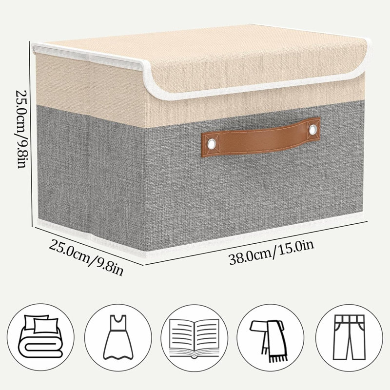 Brayden Studio Fabric Bin, 25cm H x 38cm W x 38cm D