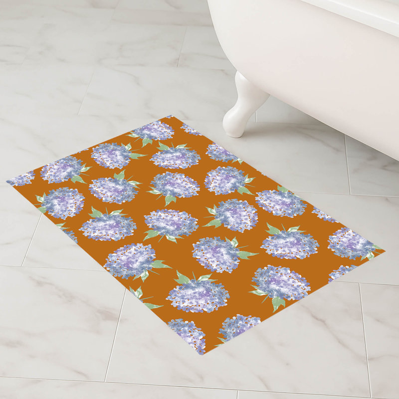 Tapis de bain Hydrangea Love, Simple - L 34 po x l 21 po, Orange