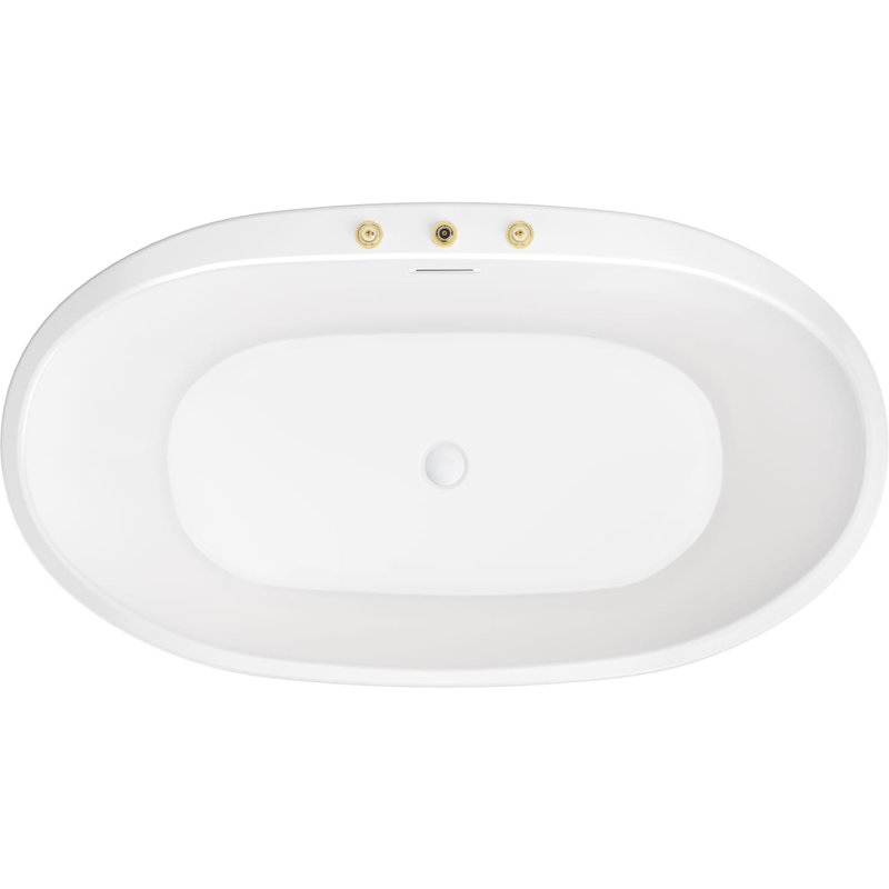 59'' x 31.5'' Freestanding Soaking Acrylic Bathtub