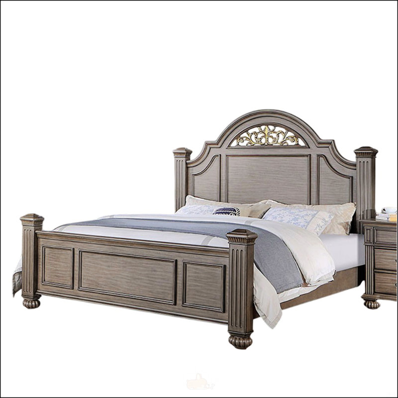 California King Size Panel Bed, California King, Gray