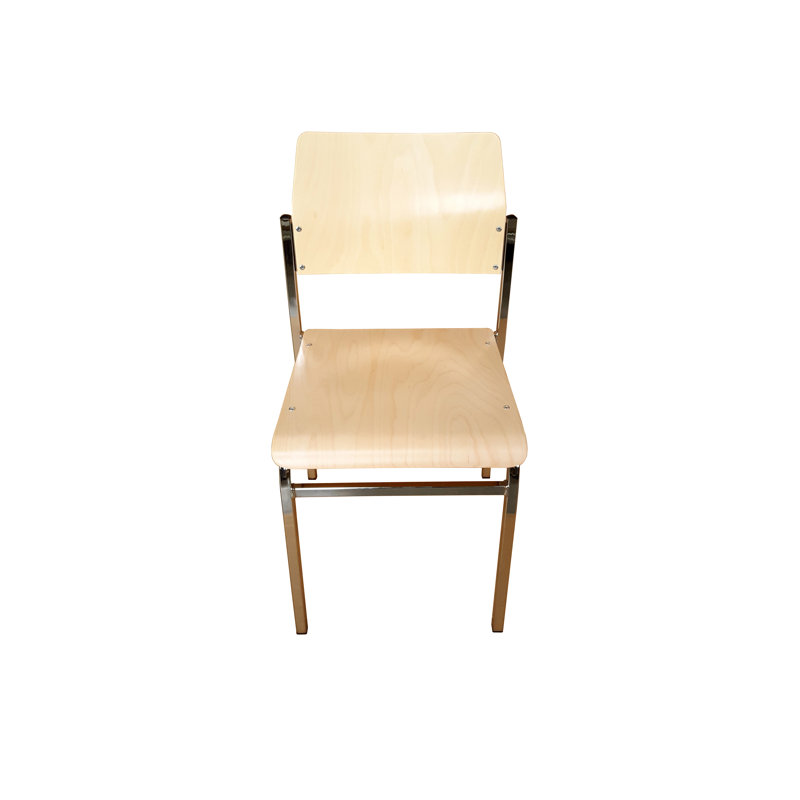Stacking chair, Chrome, Beech