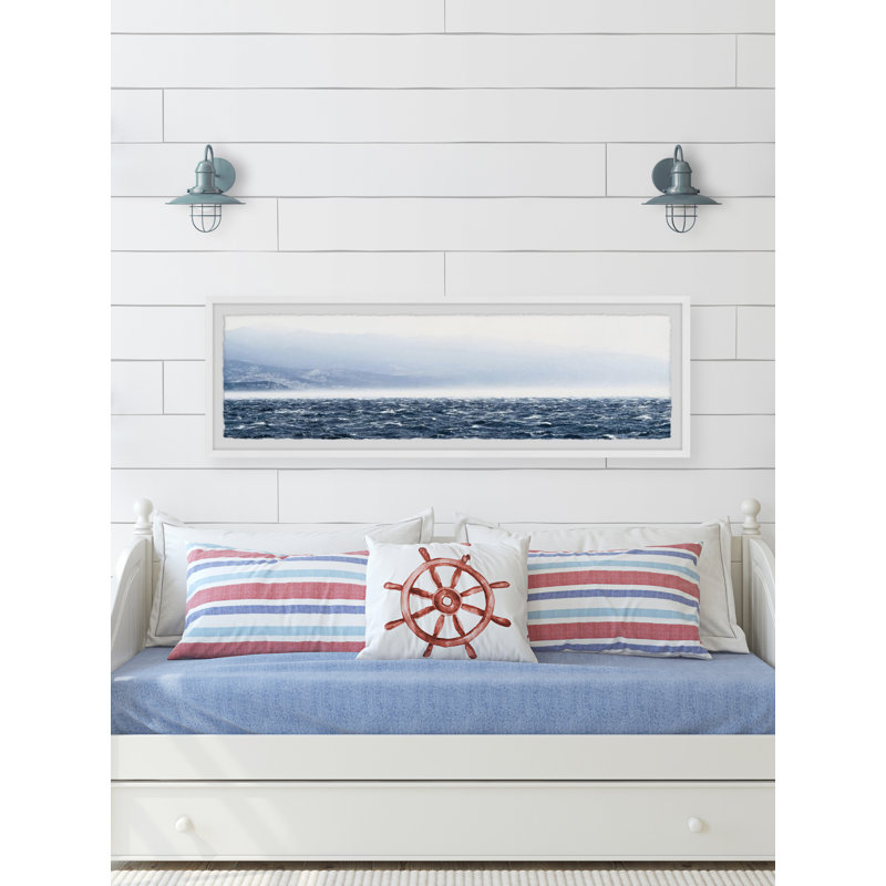 «Waves of the Sea», reproduction de photo panoramique sur papier encadrée, H 15 po x l 45 po
