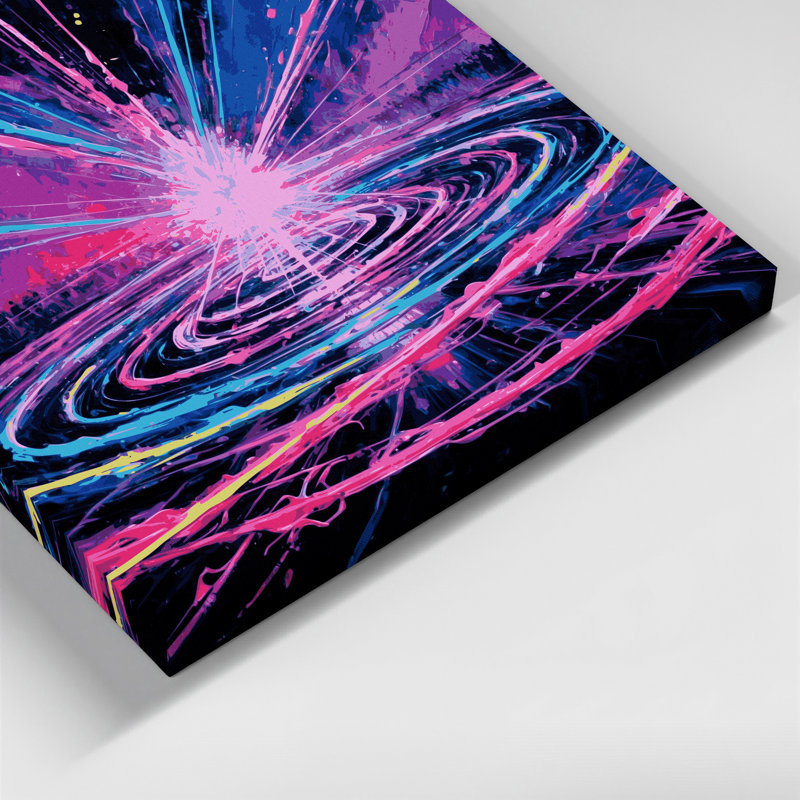 «Music Dance Floor Lights and Lasers», art mural sur toile grise, H 24 po x l 36 po
