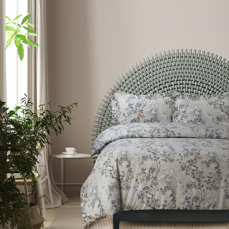 Camilla Paisley Flannel Duvet Cover, King Duvet + 2 King Shams, Natural