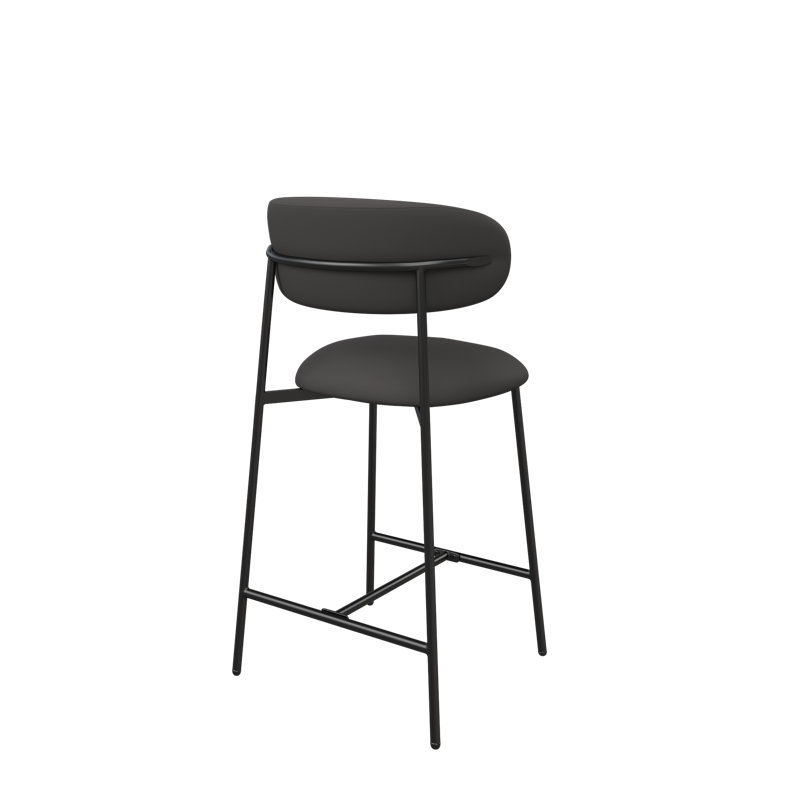 Luna Leather Counter Bar Stool, Grey 
