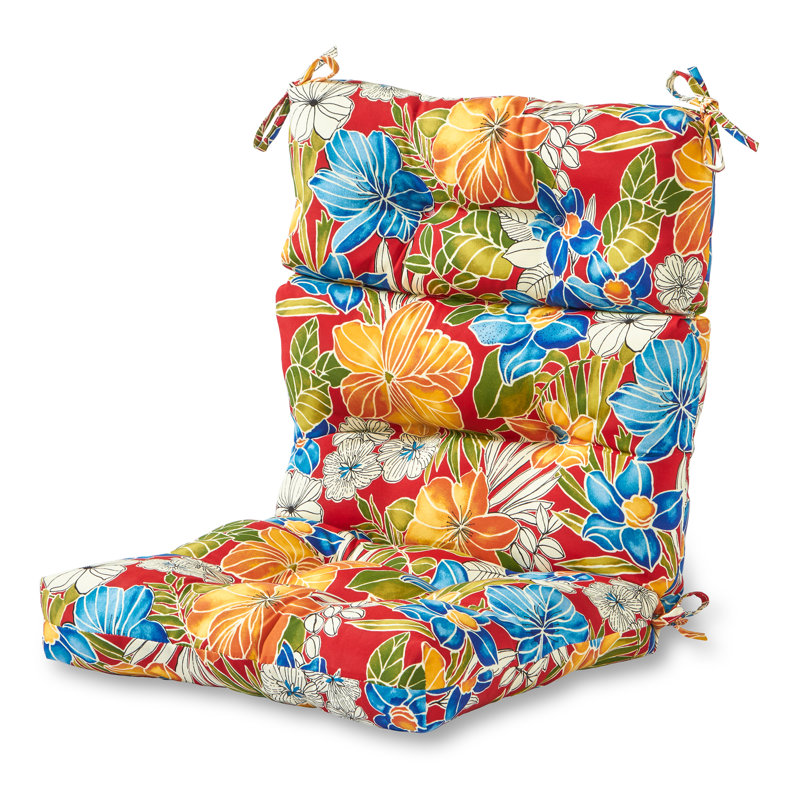 Coussin de chaise d'extérieur à dossier haut Lester, Rouge Aloha, 1