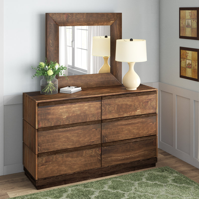 Commode double 6 tiroirs avec miroir Deshane