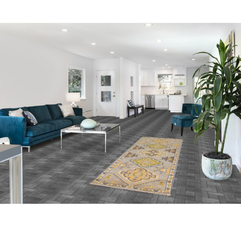 Tapis de couloir indien à motif géométrique 3x8