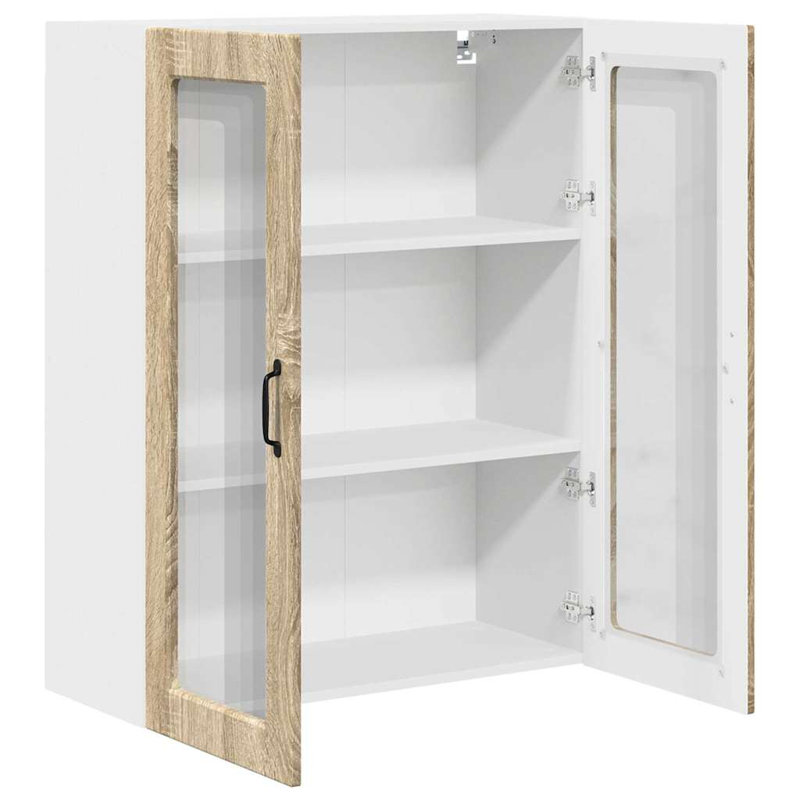 Vidaxl Kitchen Wall Cabinet With Shelf Concrete Grey 80 X 31 X 100 Cm, 100cm H x 80cm W x 31cm D, Sonoma Oak