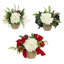 Holiday Arrangement Trio with Hydrangeas, Evergreen and Bows-1397049055
