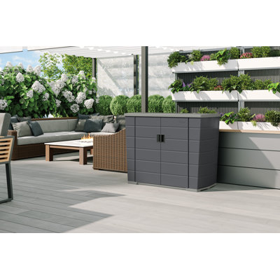 Suncast 130-Gallon Backyard Oasis Basic Unit Lockable Outdoor Storage Cabinet