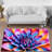 Handcrafted Floral Printed Rug with Soft Pile for Living Space and Bedroom Decor in Vibrant Colors and Intricate Design-1433896564