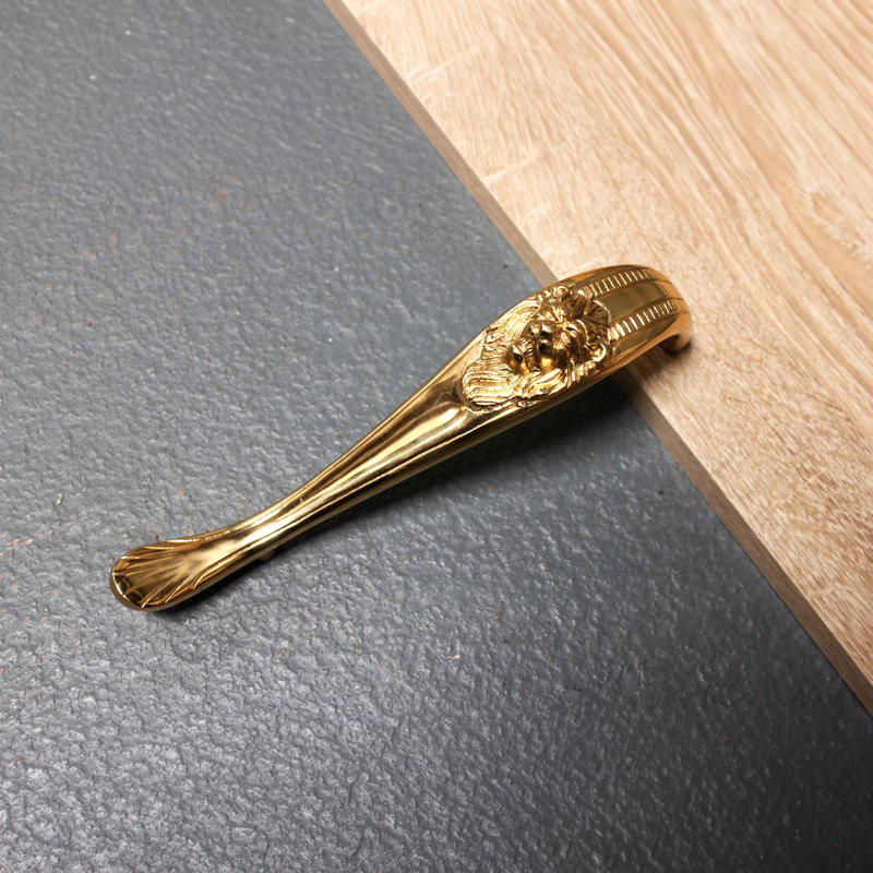 Lion Pull Handle 250mm, Polished Brass