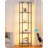64" Column Dimmable RGBW LED Floor Lamp with Shelves & Remote Control
