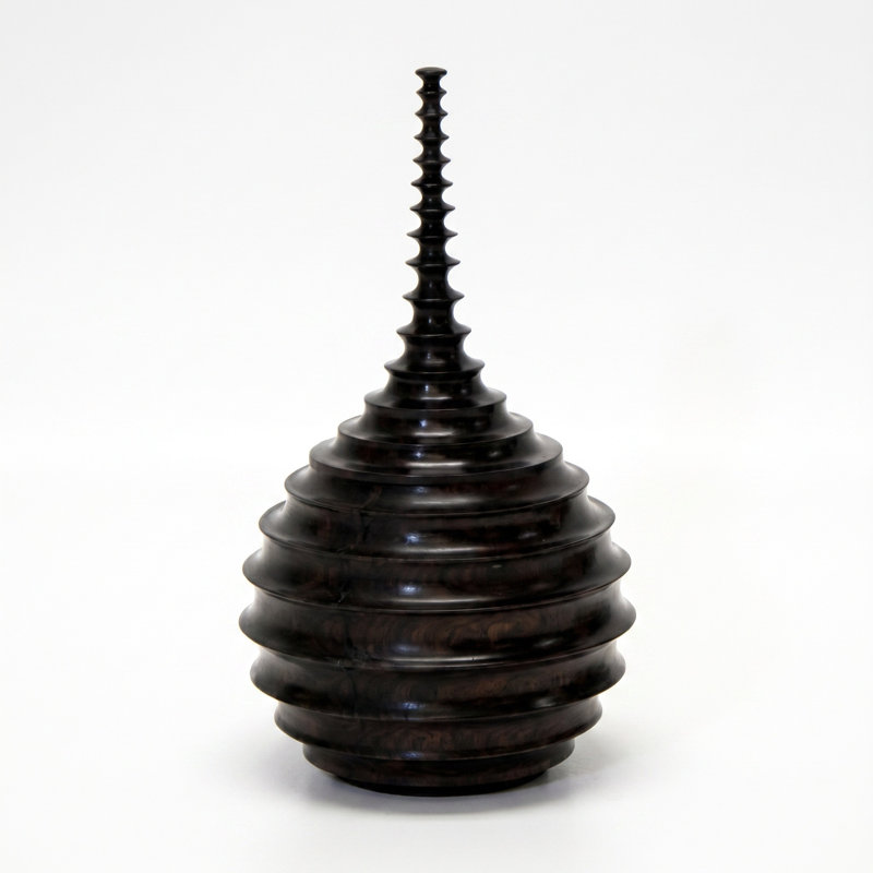Ebony Wood Collection Wood Jar, 8"