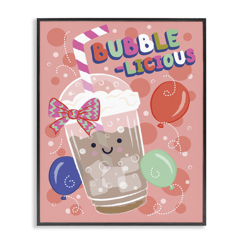Illustration de giclée à bulles, thé par Lisa Perry White, Giclée encadrée noir minuit, H 14 po x l 11 po