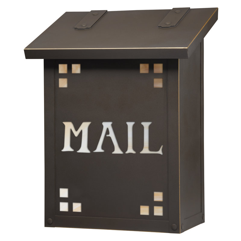 Pasadena Brass Wall Mounted Mailbox, Honey, Architectural Bronze
