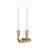 Metal Aluminum Taper Candle Holder with Sculptural Entwined Loop Base and Dual Stems for a Sleek Modern Artistic Accent