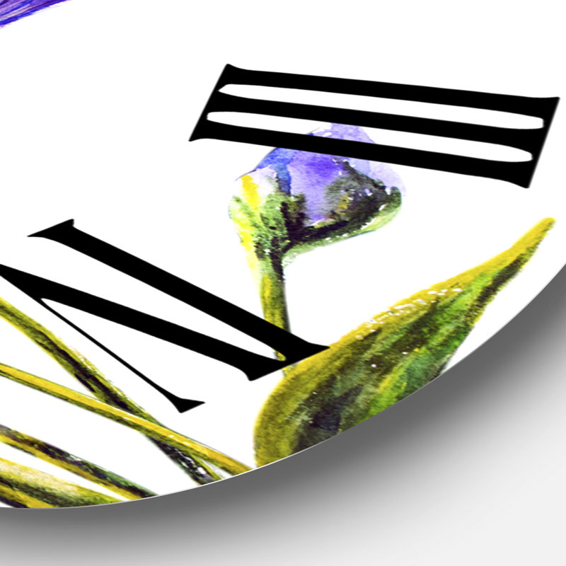 Blue Wildflowers - Horloge murale traditionnelle, Surdimensionné