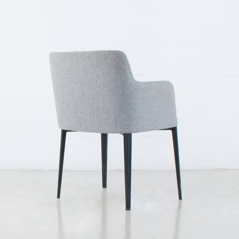 Jahnke Earle Upholstered Dining Arm Chair, Light Gray