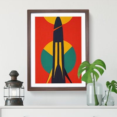 Retro Spaceship Rocket No.3 - Wall Art