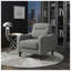 Fauteuil d'appoint moderne en chenille grise avec siège à ressorts ensachés et structure en bois massif