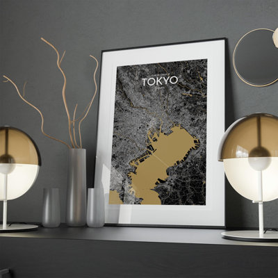 Tokyo City Map In Luxe - No Frame Print