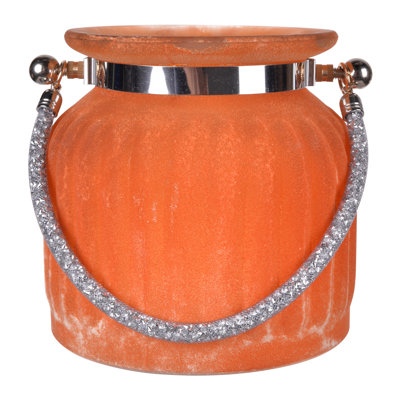 Vase de table dépolie en verre et métal Carmel