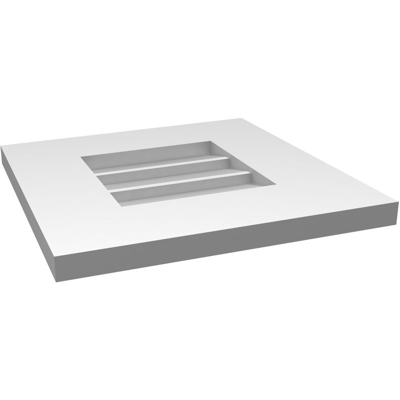 Vent à pignon rectangulaire en uréthane non-fonctionnel, H 14 po x l 14 po x P 1 po