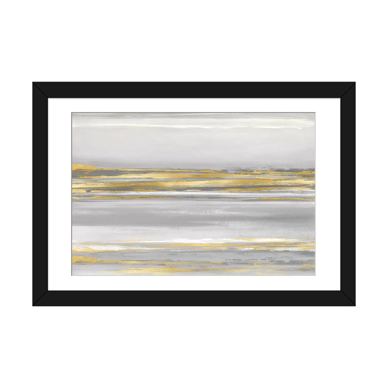 «Subtle Reflections With Gray» par Allie Corbin - Impression sur toile tendue sur châssis, H 24 po x l 32 po x P 1 po, Blanc