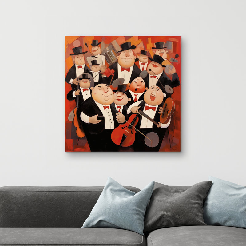 Abstract band - 32"x32" art on canvas