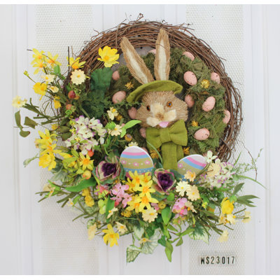 Handcrafted Faux Forsythia Foam 24'' Wreath