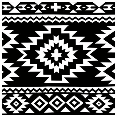 Édredon noir et blanc à motif tribal